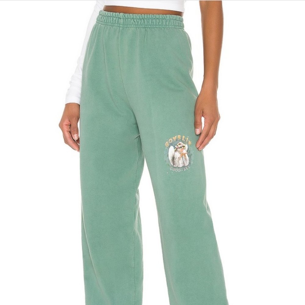Boys Lie Angel Good Bye Green Sweatpants NWOT!!!